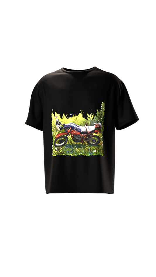 Wanderlust Rider- Oversized T-shirt - Black