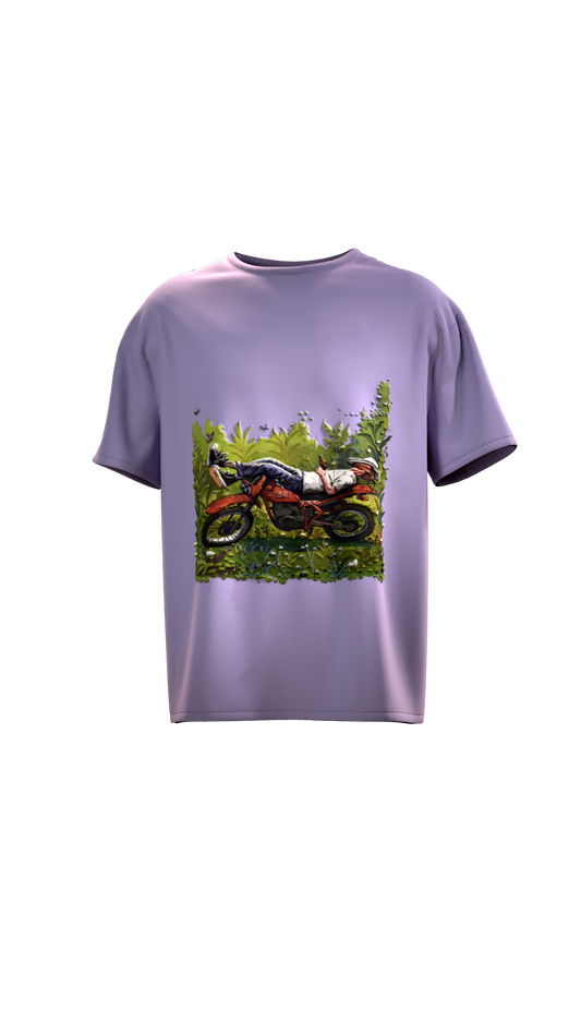 Wanderlust Rider- Oversized T-shirt - Lavender