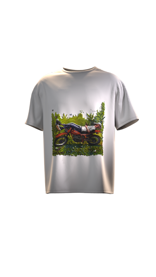 Wanderlust Rider- Oversized T-shirt - White