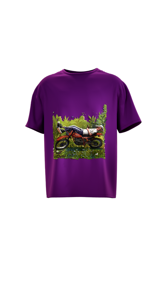 Wanderlust Rider- Oversized T-shirt - Purple