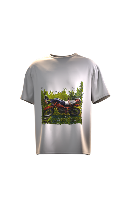 Wanderlust Rider- Oversized T-shirt - White